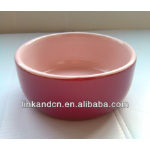 Haonai thick glazed pink novelty pet bowls